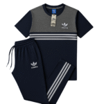 Ada Blue & Grey - Single Jersy Tracksuit Set (T-Shirt & Trouser)