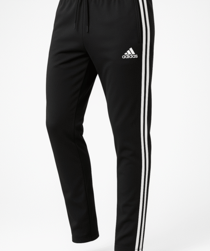 Ada Black Dri Fit 3-Stripes Slim-Fit Trouser