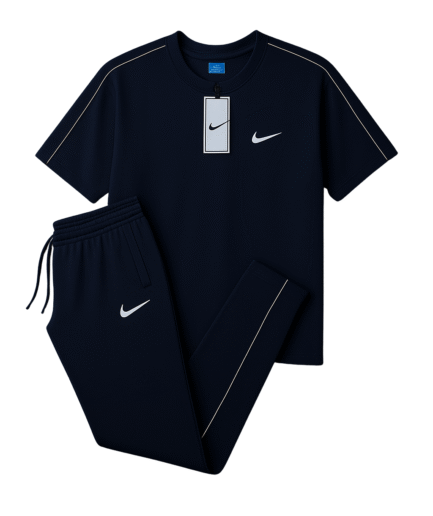 Nke Blue - Single Jersy Tracksuit Set (T-Shirt & Trouser)