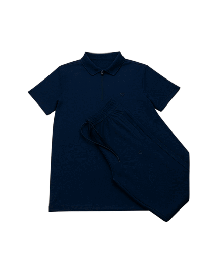Premium Pr@da Drifit Imported Royal Blue Tracksuit Set (Polo T-Shirt & Trouser)