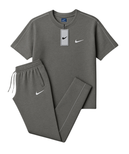 Nke Grey - Single Jersy Tracksuit Set (T-Shirt & Trouser)