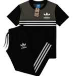 Ada Black & Grey - Single Jersy Tracksuit Set (T-Shirt & Trouser)