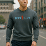 Dove Grey Cotton Fleece Embossed Signature Sweatshirt