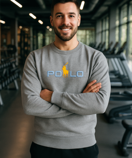 Haider Grey Cotton Fleece Embossed Signature Sweatshirt