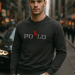 Charcoal Grey Cotton Fleece Embossed Signature Sweatshirt