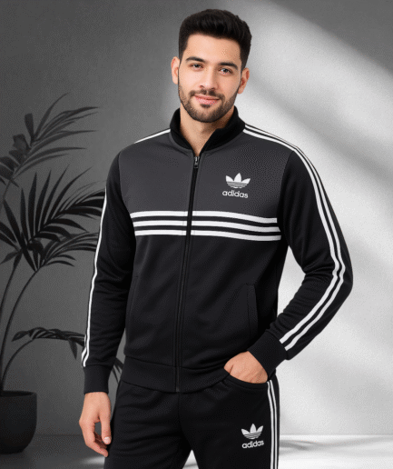 Obsidian Apex 3-Stripe DriFit Tracksuit (Black & Charcoal Grey)