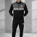 Obsidian Apex 3-Stripe DriFit Tracksuit (Black & Charcoal Grey)
