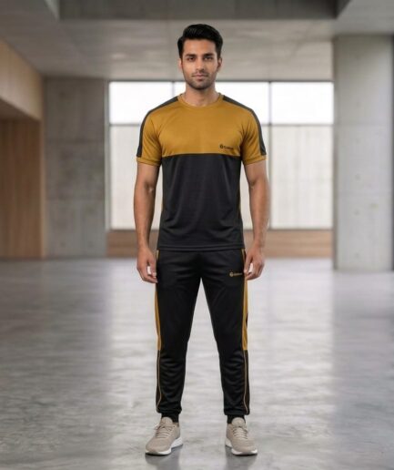 Drifit Micro Summer Tracksuit - Black & Mustard
