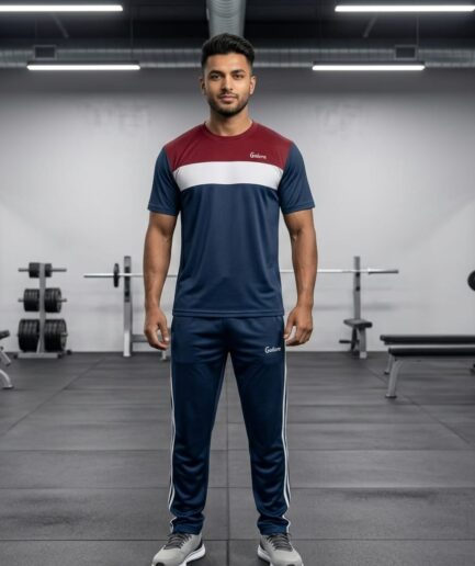 Drift Micro Summer Tracksuit - Navy Blue & Maroon