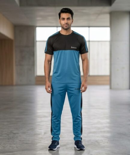 Drifit Micro Summer Tracksuit - Sky Blue & Black
